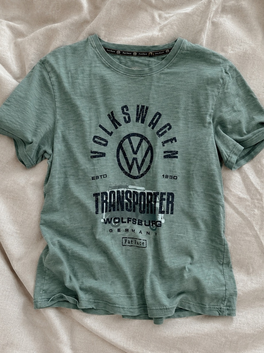 Fat Face Volkswagen Short Sleeve Graphic Tee - Mint Green Size L